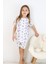 Kız Çocuk Pamuklu Penye Kumaş Baskılı Şortlu Pijama Takımı 1
