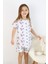 Kız Çocuk Pamuklu Penye Kumaş Baskılı Şortlu Pijama Takımı 4