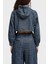 Armani Exchance Pamuk Tamamı Jakarlı Kapüşonlu Crop Kot Ceket Bayan Kot Ceket XW001185 AF12844 FB055 3