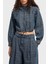 Armani Exchance Pamuk Tamamı Jakarlı Kapüşonlu Crop Kot Ceket Bayan Kot Ceket XW001185 AF12844 FB055 4