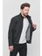 Erkek Siyah Mevsimlik Triko Detaylı Fermuarlı Iç Cepli Mont&Ceket 2