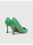 Unzue Hakiki Deri Kadın Yeşil Topuklu Ayakkabı 4