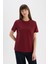 Regular Fit Bisiklet Yaka Basic Düz l Premium Kısa Kollu Bordo Tişört A9428AX25SP 3