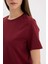 Regular Fit Bisiklet Yaka Basic Düz l Premium Kısa Kollu Bordo Tişört A9428AX25SP 5
