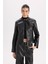 Regular Fit Fermuarlı Suni Deri Mont Y7156AZ25SP 1