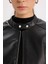 Regular Fit Fermuarlı Suni Deri Mont Y7156AZ25SP 5