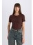 Slim Fit Dar Kesim Bisiklet Yaka Fitilli Kaşkorse Basic Düz Kısa Kollu Tişört C0097AX25SP 3