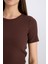 Slim Fit Dar Kesim Bisiklet Yaka Fitilli Kaşkorse Basic Düz Kısa Kollu Tişört C0097AX25SP 5