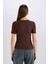 Slim Fit Dar Kesim Bisiklet Yaka Fitilli Kaşkorse Basic Düz Kısa Kollu Tişört C0097AX25SP 6