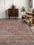 Vintage Desenli Halı, Pamuk Dokuma Pamuklu Taban Dekoratif Halı Kilim 35 4