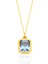925 Ayar Gümüş Zincirli Altın Kaplama Lina Kolye Blue Topaz 1