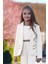 Kız Çocuk Blazer Ceket ve Zincir Detaylı Beyaz Tulum 3