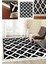Vintage Halı 80 x 150 cm | Stil Geometrik Modern Siyah Beyaz Saçaklı Yıkanabilir Katlanabilir 1 Adet 2