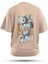 T-Shirt,Barbelle Sırt Baskılı,Regular, Pamuk,Krem T-Shirt No:00709 1