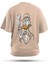 T-Shirt,Smoking Duck Sırt Baskılı,Regular, Pamuk,Krem T-Shirt No:00719 1