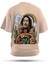 T-Shirt,One Love Sırt Baskılı,Oversize, Pamuk,Krem T-Shirt No:00708 1