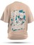 T-Shirt,Lazy Legend Sırt Baskılı,Regular, Pamuk,Krem T-Shirt No:00717 1