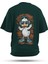 T-Shirt,Quack Beats Sırt Baskılı,Oversize, Pamuk,Yeşil T-Shirt No:00712 1
