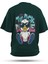 T-Shirt,Duck The Bass Sırt Baskılı,Oversize, Pamuk,Yeşil T-Shirt No:00713 1