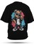 T-Shirt,Retro Riot Sırt Baskılı,Oversize, Pamuk,Siyah T-Shirt No:00710 1