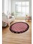 Çerçeveli Kupa Modelli Yıkanabilir Kaymaz Yuvarlak Salon Halısı, Çerçeveli-Y-74-Bordo, 3