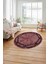 Çerçeveli Kenar Halka Modelli Yıkanabilir Kaymaz Yuvarlak Salon Halısı, Çerçeveli-Y-66-Bordo, 3