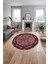 Çerçeveli Kenar Halka Modelli Yıkanabilir Kaymaz Yuvarlak Salon Halısı, Çerçeveli-Y-66-Bordo, 5