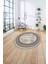Çerçeveli Kenar Geometrik Model Yıkanabilir Kaymaz Yuvarlak Salon Halısı, Çerçeveli-Y-72-Kahve, 4