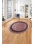 Çerçeveli Sade Mermer Desenli Yıkanabilir Kaymaz Yuvarlak Salon Halısı, ÇERÇEVELİ-Y-105-BORDO, 1