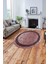 Çerçeveli Sade Mermer Desenli Yıkanabilir Kaymaz Yuvarlak Salon Halısı, ÇERÇEVELİ-Y-105-BORDO, 2
