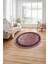 Çerçeveli Sade Mermer Desenli Yıkanabilir Kaymaz Yuvarlak Salon Halısı, ÇERÇEVELİ-Y-105-BORDO, 3