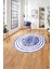 Çerçeveli Sade Çizgi Desenli Yıkanabilir Kaymaz Yuvarlak Salon Halısı, Çerçeveli-Y-53-Lacivert, 1