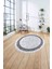 Çerçeveli Sade Mermer Desenli Yıkanabilir Kaymaz Yuvarlak Salon Halısı, ÇERÇEVELİ-Y-105-GRİ, 4