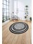 Çerçeveli Sade Düz Desenli Yıkanabilir Kaymaz Yuvarlak Salon Halısı, Çerçeveli-Y-59-Gri, 4