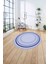 Çerçeveli Modern Dijital Baskılı Yıkanabilir Kaymaz Yuvarlak Salon Halısı, Çerçeveli-Y-78-Mavi, 4
