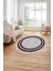 Çerçeveli Kenar Çizgi Desenli Yıkanabilir Kaymaz Yuvarlak Salon Halısı, Çerçeveli-Y-56-Bordo, 3