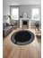 Çerçeveli Düz Çizgi Desenli Yıkanabilir Kaymaz Yuvarlak Salon Halısı, ÇERÇEVELİ-Y-102-ANTRASİT, 5