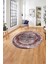 Çerçeveli Modern Sade Baskılı Yıkanabilir Kaymaz Yuvarlak Salon Halısı, ÇERÇEVELİ-Y-119-BORDO, 1