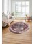 Çerçeveli Modern Sade Baskılı Yıkanabilir Kaymaz Yuvarlak Salon Halısı, ÇERÇEVELİ-Y-119-BORDO, 3