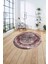 Çerçeveli Modern Sade Baskılı Yıkanabilir Kaymaz Yuvarlak Salon Halısı, ÇERÇEVELİ-Y-119-BORDO, 4