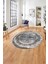 Çerçeveli Modern Sade Baskılı Yıkanabilir Kaymaz Yuvarlak Salon Halısı, ÇERÇEVELİ-Y-119-RENKLİ, 1