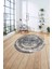Çerçeveli Modern Sade Baskılı Yıkanabilir Kaymaz Yuvarlak Salon Halısı, ÇERÇEVELİ-Y-119-RENKLİ, 4