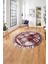 Çerçeveli Otantik Desen Yıkanabilir Kaymaz Yuvarlak Salon Halısı, ÇERÇEVELİ-Y-121-BORDO, 1
