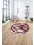 Çerçeveli Otantik Desen Yıkanabilir Kaymaz Yuvarlak Salon Halısı, ÇERÇEVELİ-Y-121-BORDO, 4