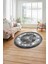 Çerçeveli Modern Dijital Baskılı Yıkanabilir Kaymaz Yuvarlak Salon Halısı, ÇERÇEVELİ-Y-117-GRİ, 3