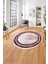 Çerçeveli Dekoratif Baskılı Yıkanabilir Kaymaz Yuvarlak Salon Halısı, Çerçeveli-Y-68-Bordo, 1