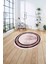 Çerçeveli Dekoratif Baskılı Yıkanabilir Kaymaz Yuvarlak Salon Halısı, Çerçeveli-Y-68-Bordo, 4