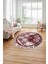 Çerçeveli Otantik Desen Yıkanabilir Kaymaz Yuvarlak Salon Halısı, ÇERÇEVELİ-Y-121-BORDO, 3