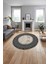 Çerçeveli Klasik Modern Model Yıkanabilir Kaymaz Yuvarlak Salon Halısı, ÇERÇEVELİ-Y-128-SİYAH, 5