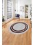 Çerçeveli Kenar Çizgi Desenli Yıkanabilir Kaymaz Yuvarlak Salon Halısı, Çerçeveli-Y-56-Bordo, 1